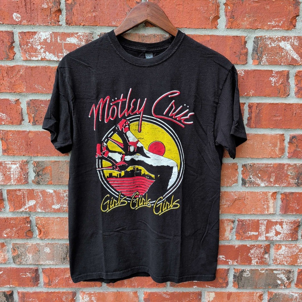M&O Gold Motley Crue T-Shirt Womens Medium Black Girls Girls Girls Rock Graphic